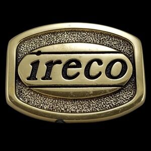 Vintage Ireco Solid Brass BTS 1981 Belt Buckle Gold Tone Collectible‎